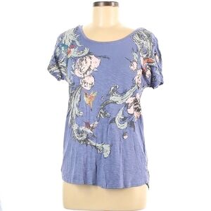 Max Jeans Blue Floral Short Sleeve Tee